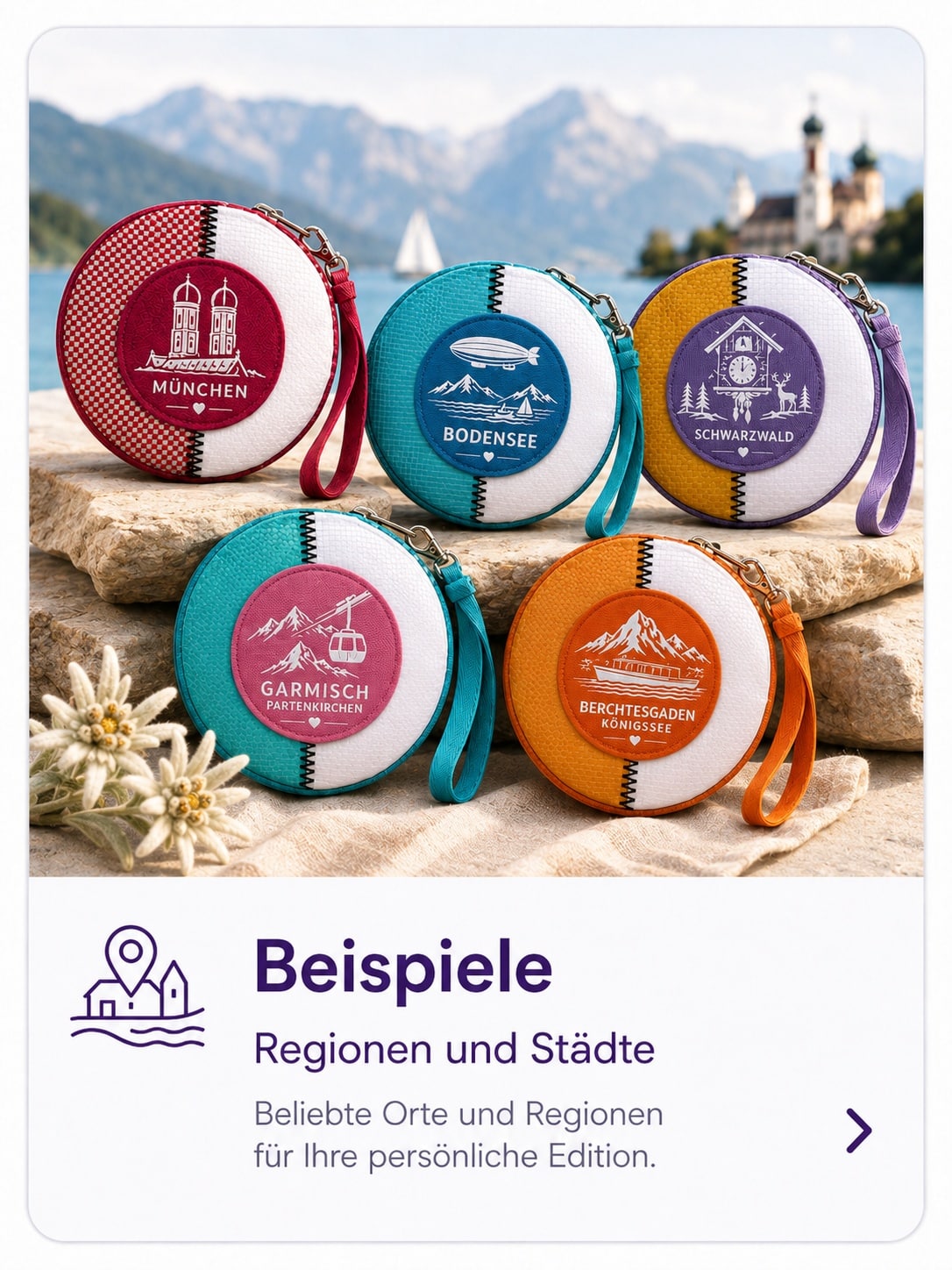 Beadbags Herz-Editionen für Regionen und Städte