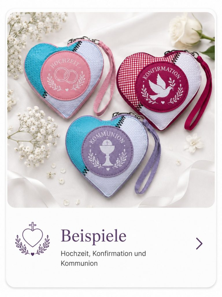Hochzeiten, Konfirmationen & Kommunionen – Individualisierungsbeispiele