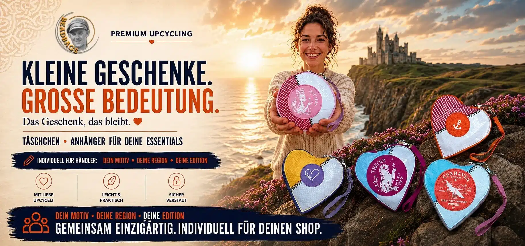 Beadbags Händlerpakete mit Herz- und Rundtäschchen