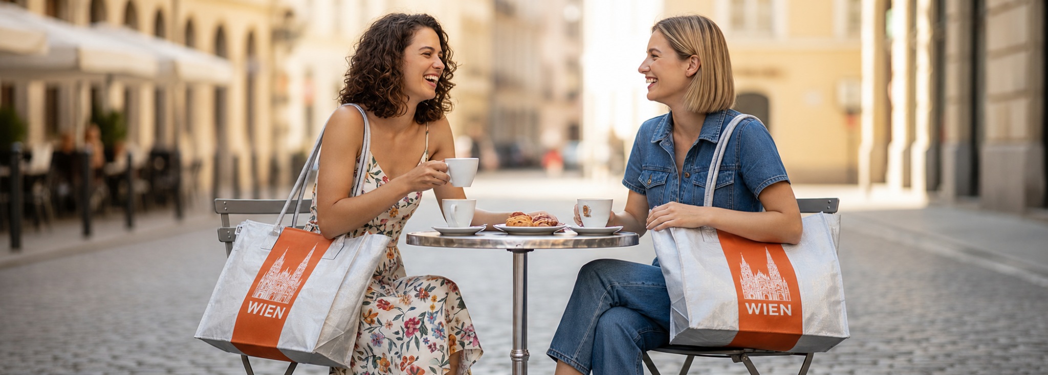 Wien Edition: zwei Frauen mit individualisierten RI94 Shoppern